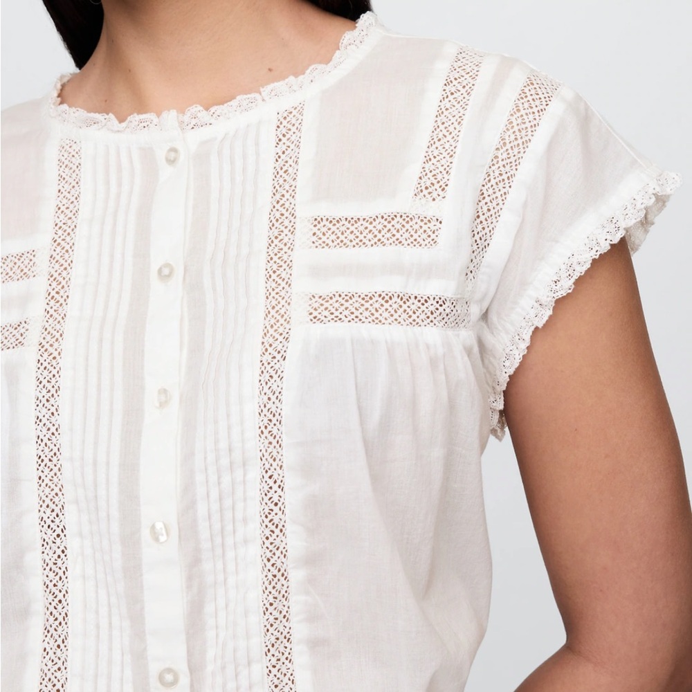 Ruffle Pintuck Crop Top- Gap